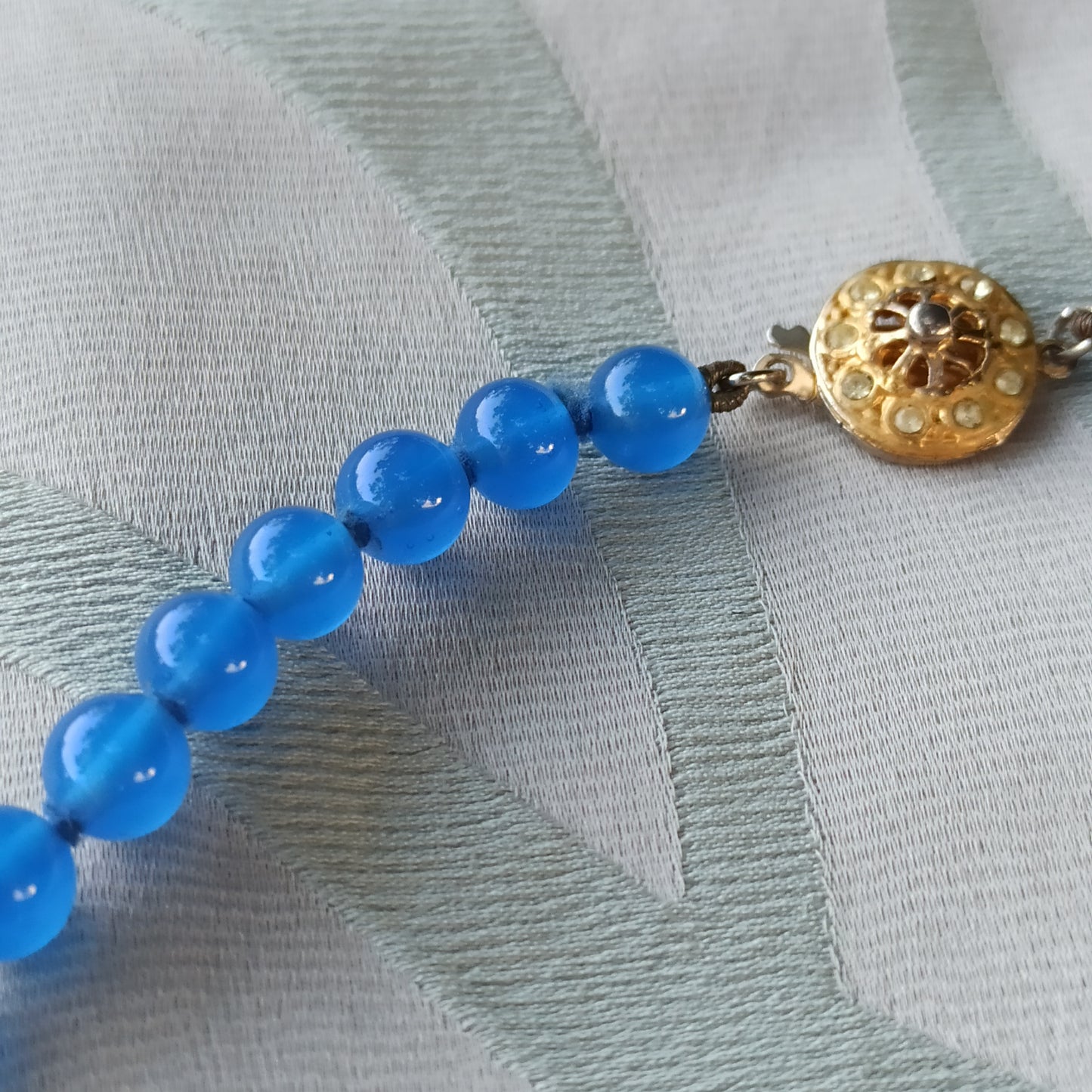 Lacrime di Sirena - Vintage necklace with blue pearls and golden clasp
