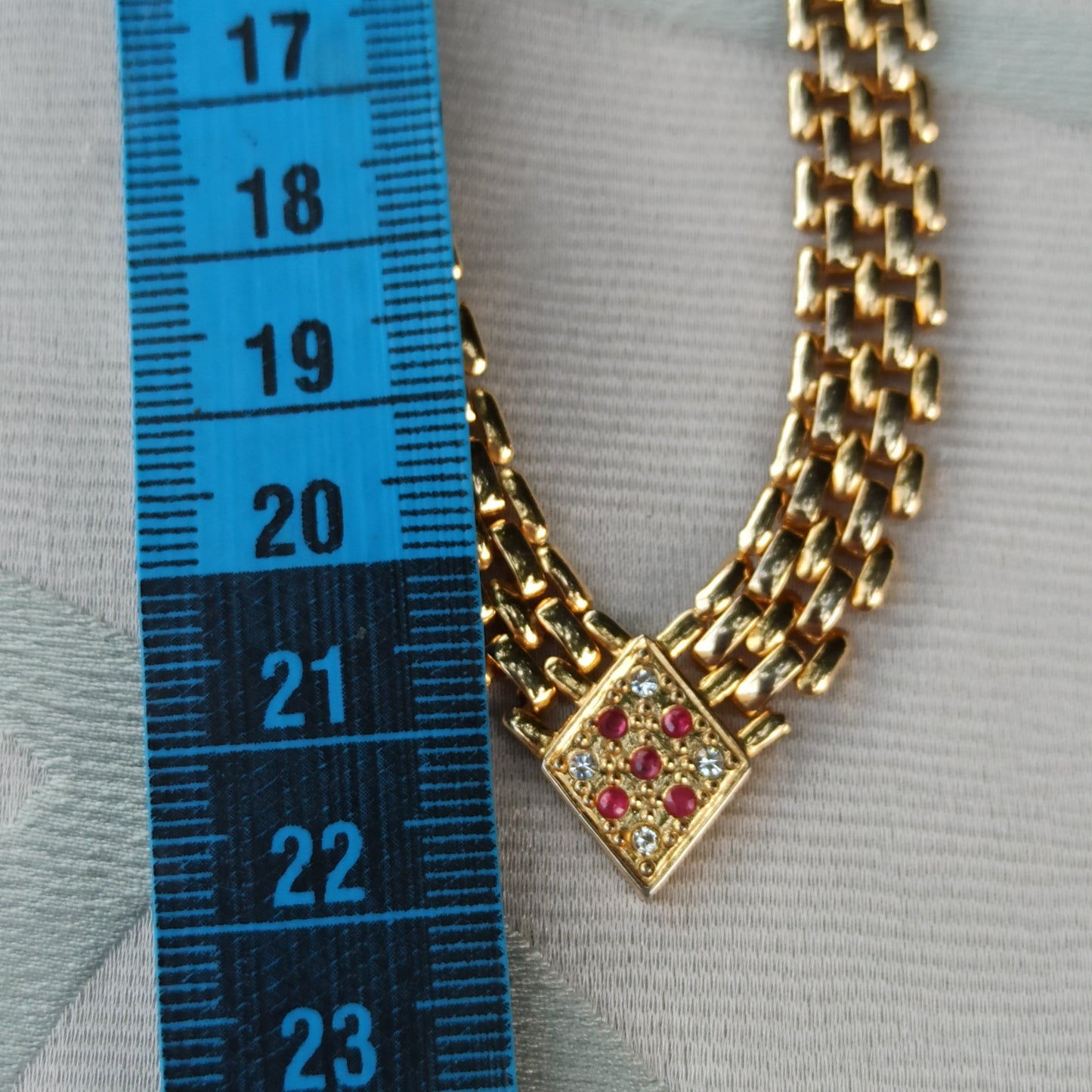 Lacrime di Aurora - Golden Avon Necklace with Colored Crystals