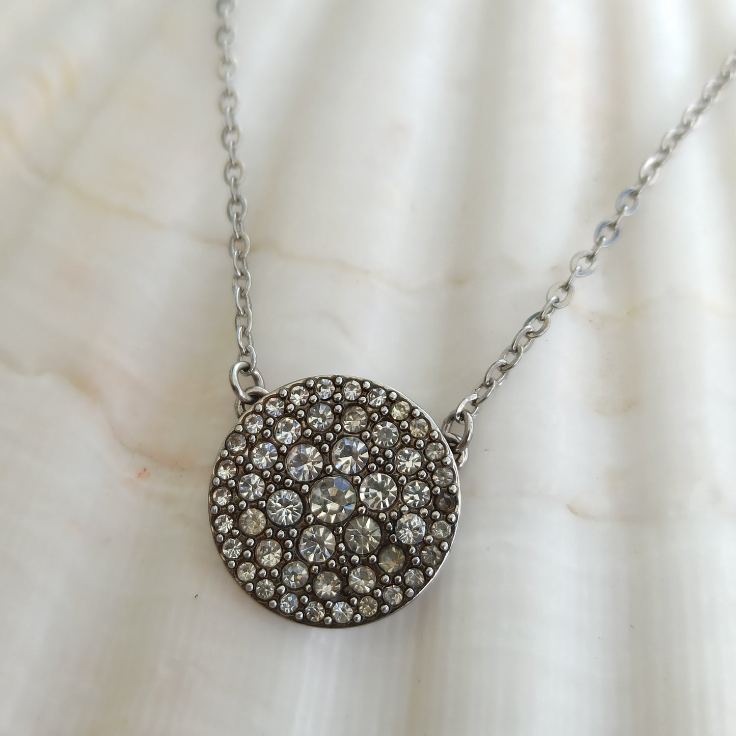 Vintage Stainless Steel Crystal Necklace - Luce Sigillata