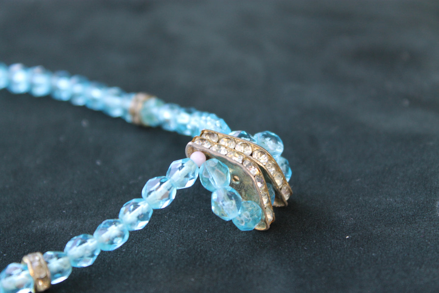 Lacrime di Sirena - Vintage silver necklace with light blue glass pearls