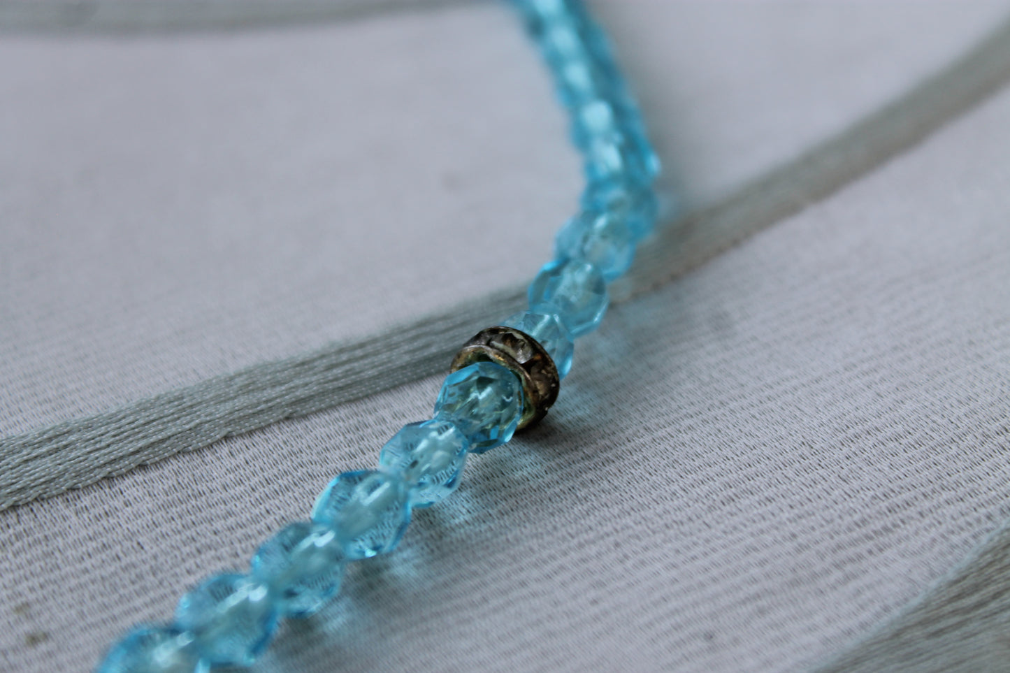 Lacrime di Sirena - Vintage silver necklace with light blue glass pearls