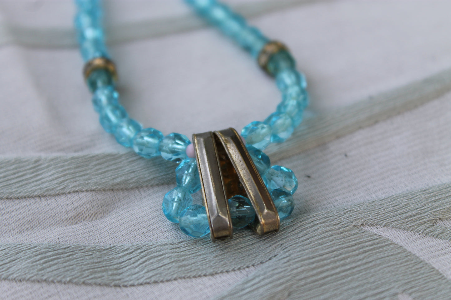 Lacrime di Sirena - Vintage silver necklace with light blue glass pearls