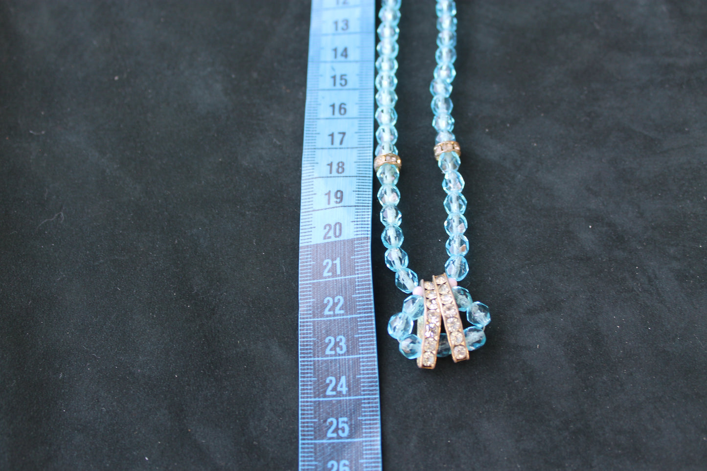 Lacrime di Sirena - Vintage silver necklace with light blue glass pearls