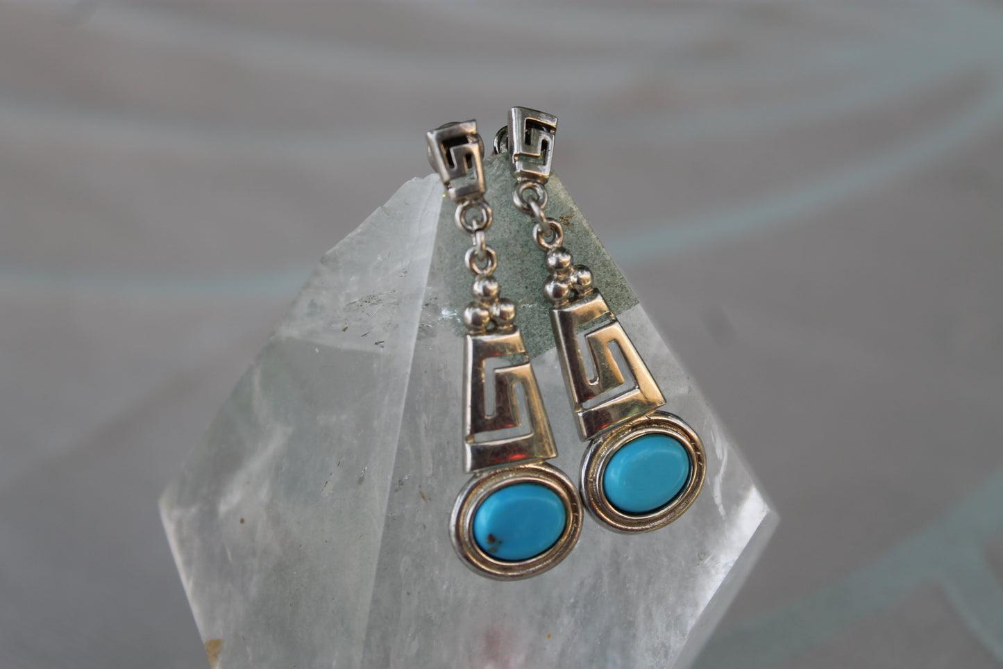 Labirinto Sacro - 925 Sterling Silver Earrings with Turquoise