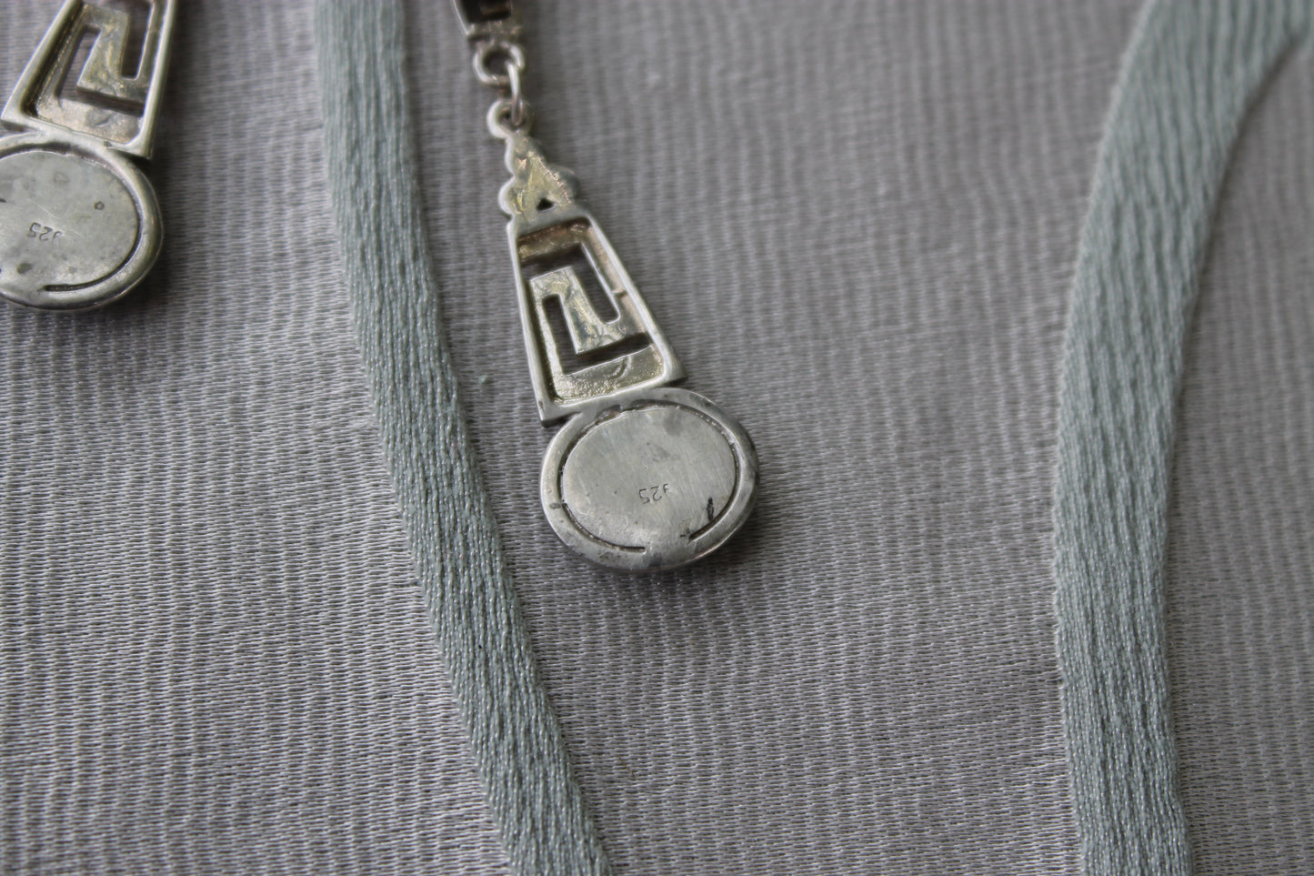 Labirinto Sacro - 925 Sterling Silver Earrings with Turquoise