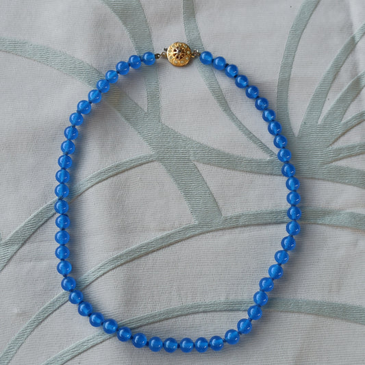 Lacrime di Sirena - Vintage necklace with blue pearls and golden clasp