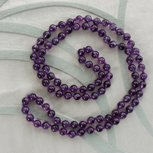 Lacrime di Aurora - Long necklace in hand-knotted amethyst