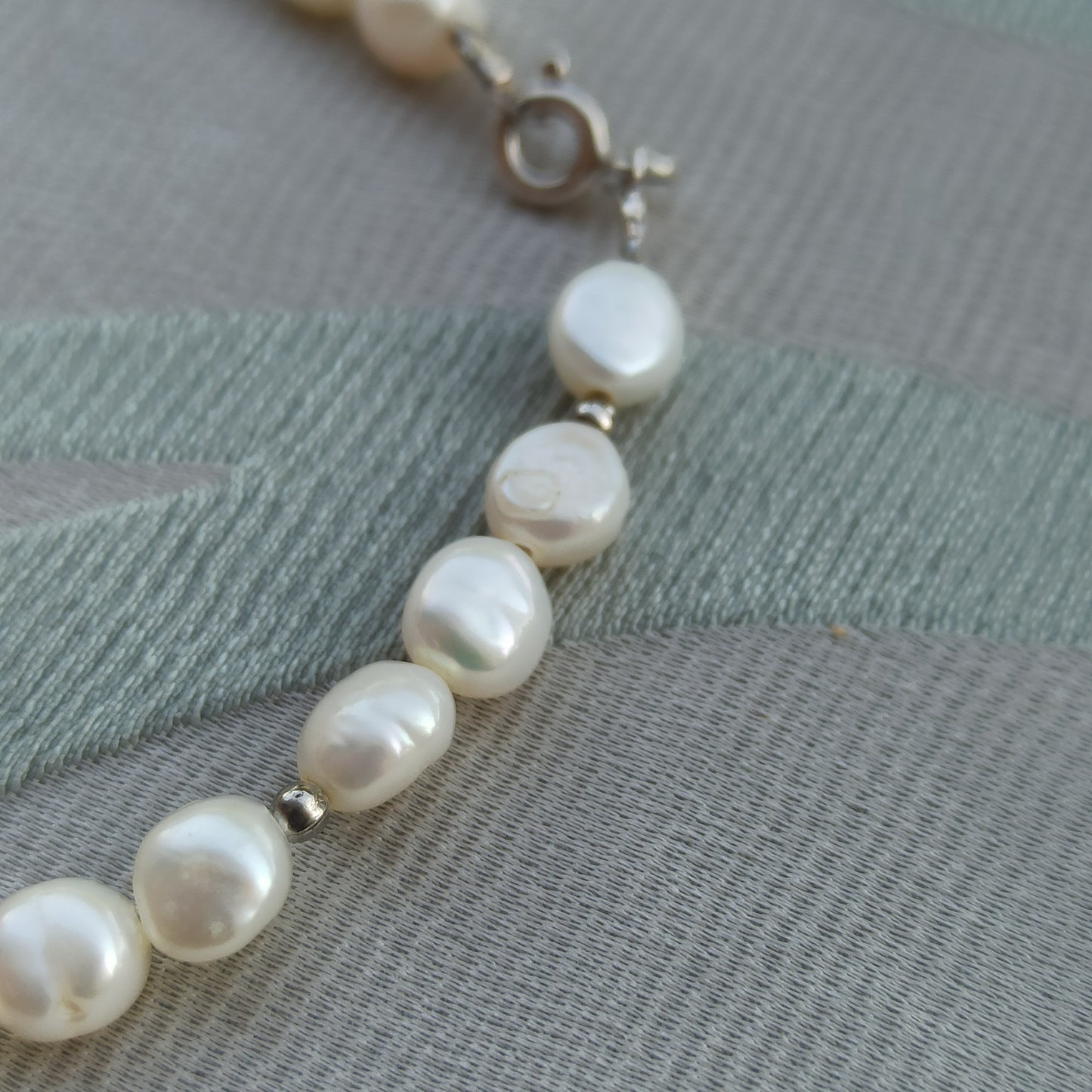 Vintage Silver Freshwater Pearl Bracelet - Sigillo di Purezza