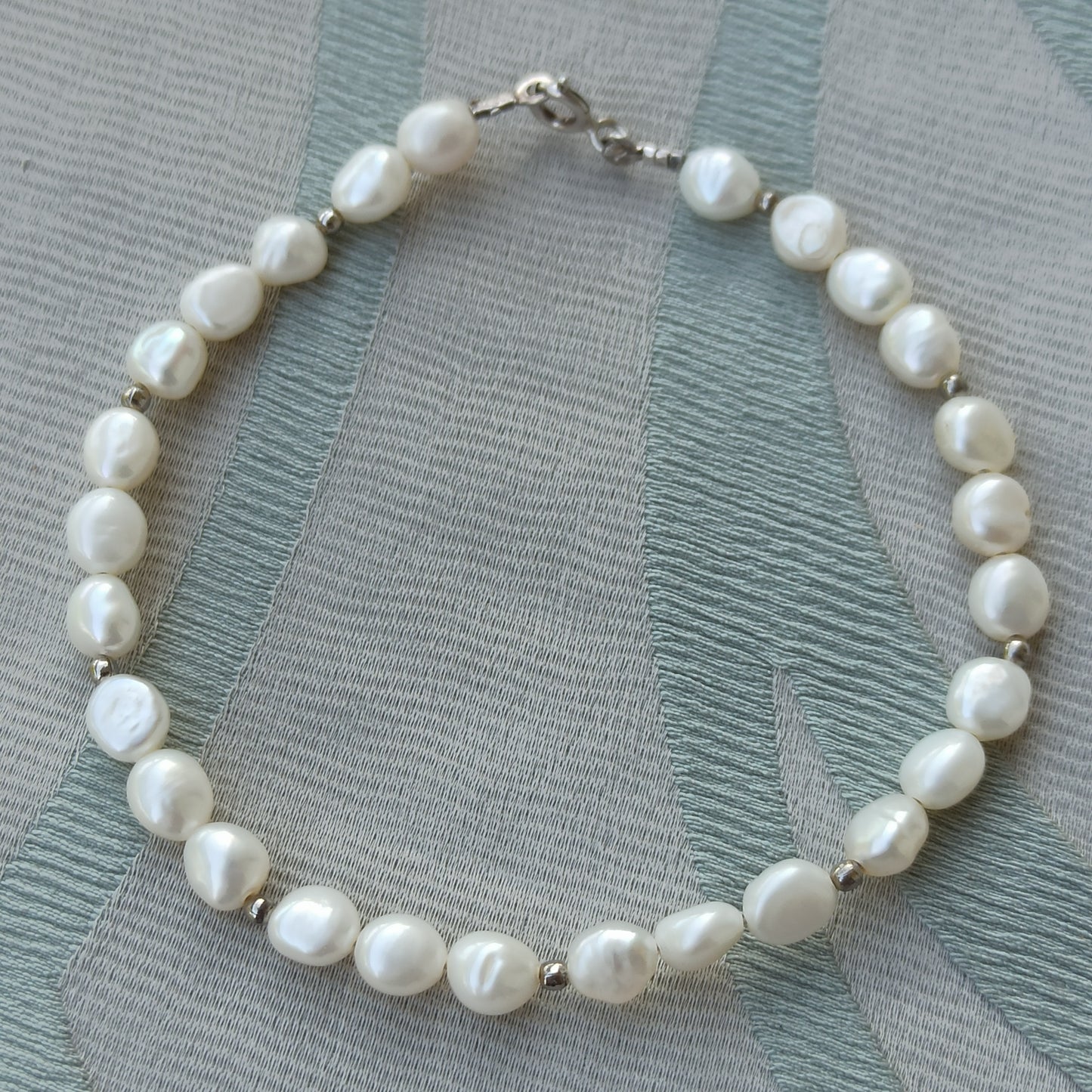 Vintage Silver Freshwater Pearl Bracelet - Sigillo di Purezza