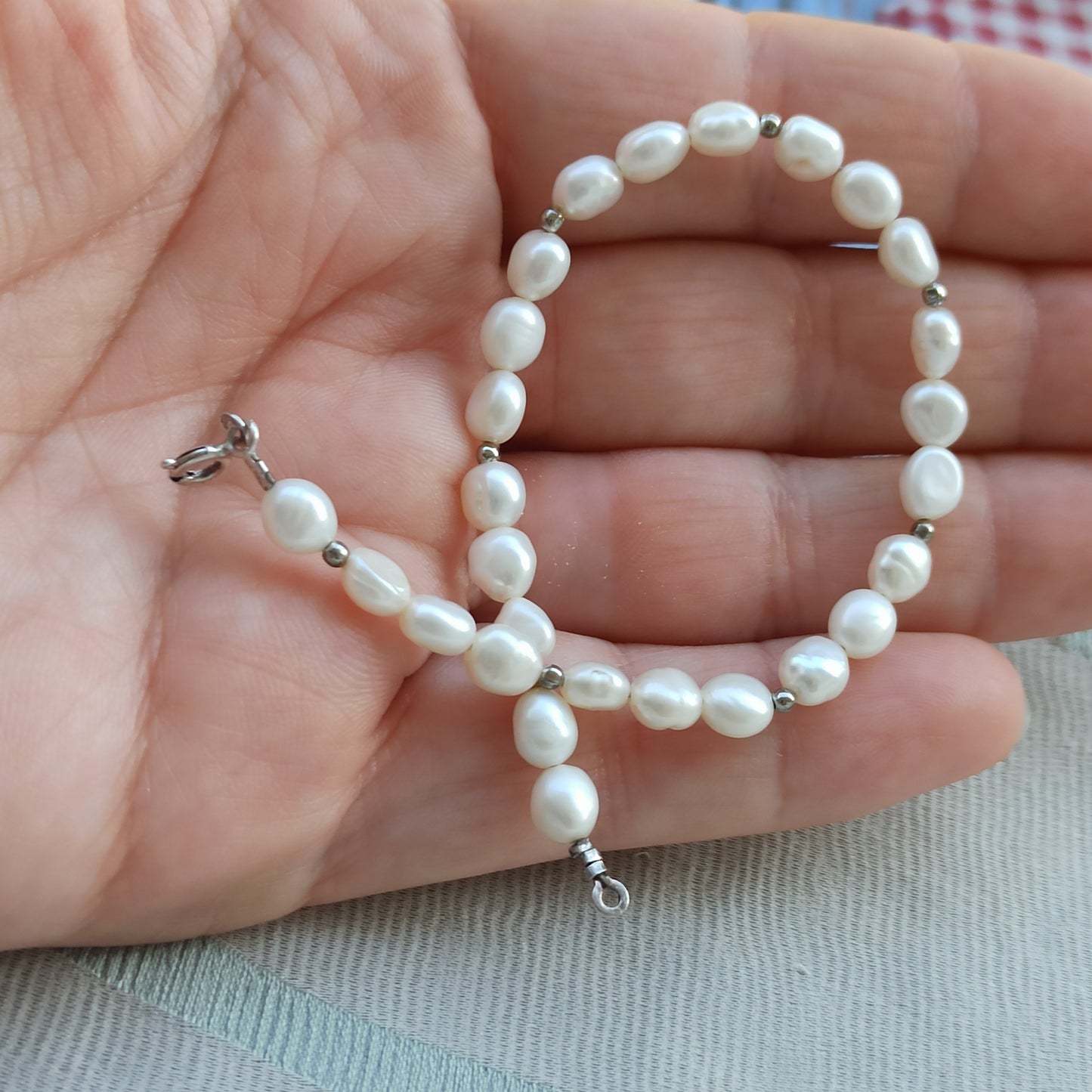 Vintage Silver Freshwater Pearl Bracelet - Sigillo di Purezza
