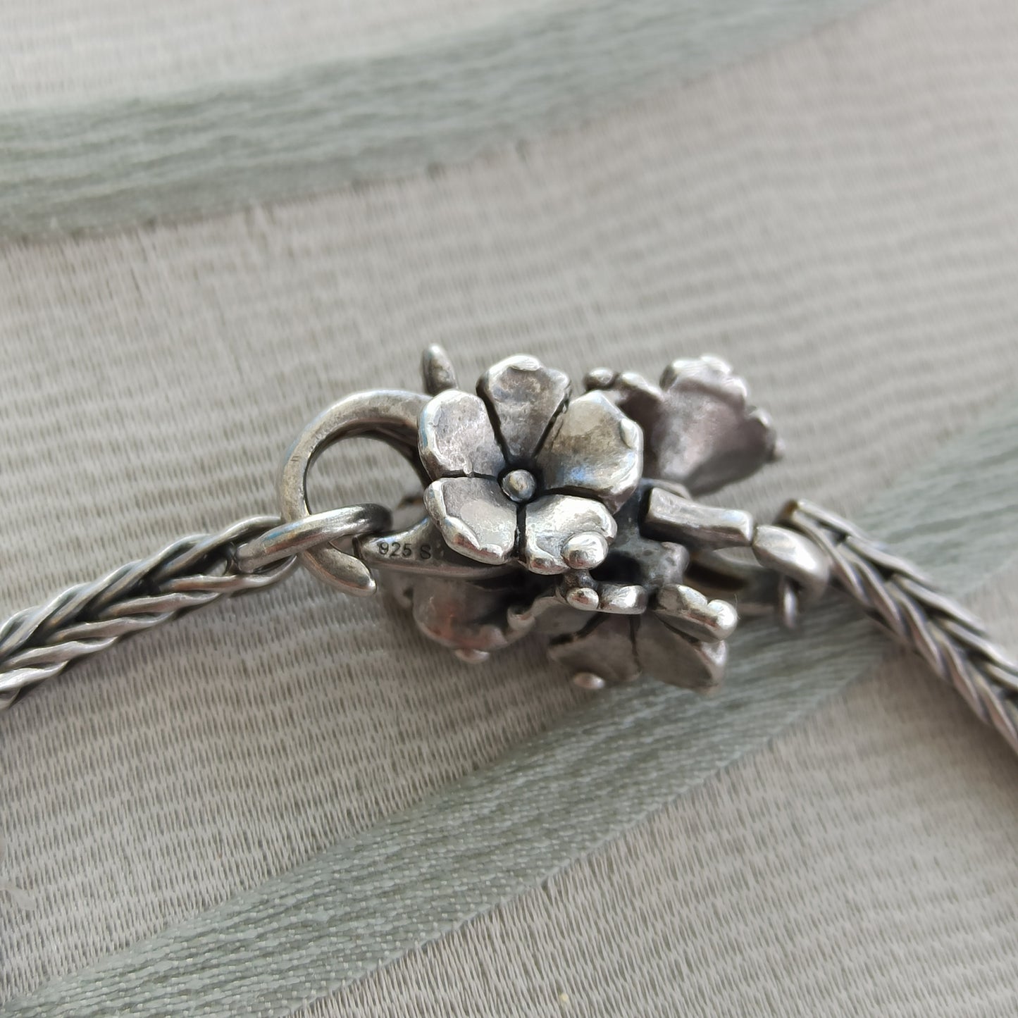 Vintage Trollbeads Silver Jasmine Bracelet - Sigillo Celeste