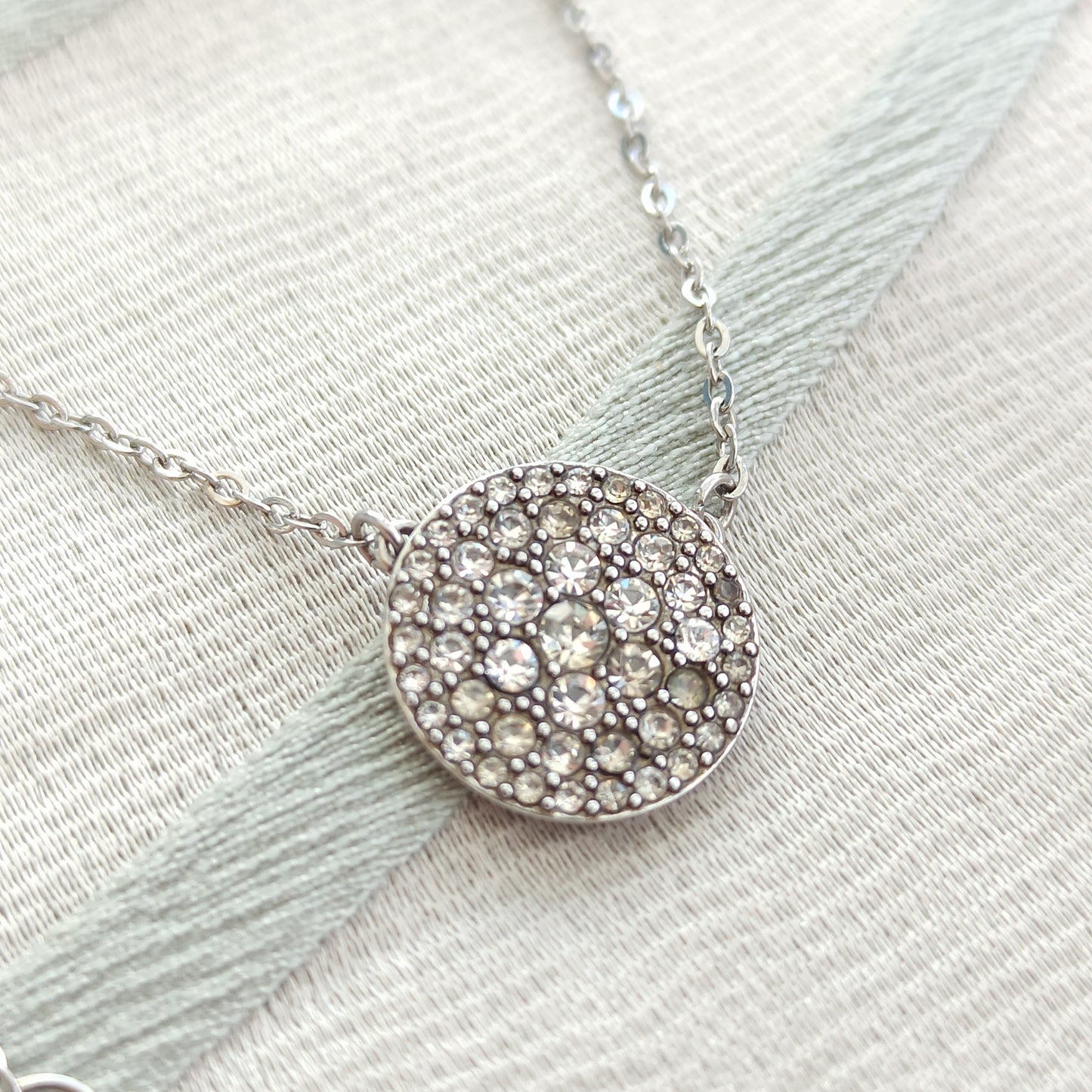 Vintage Stainless Steel Crystal Necklace - Luce Sigillata