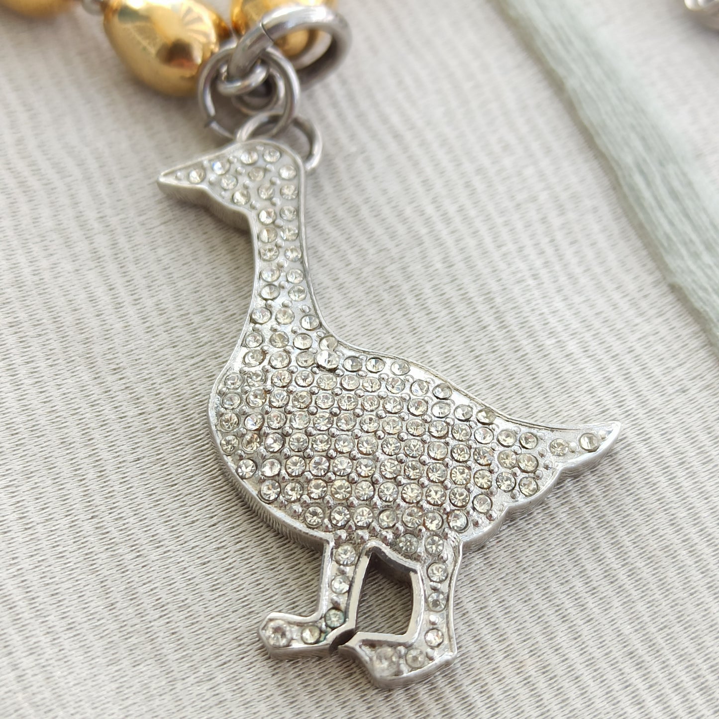 Vintage Moschino Goose Pendant Necklace - L’Oca Alchemica