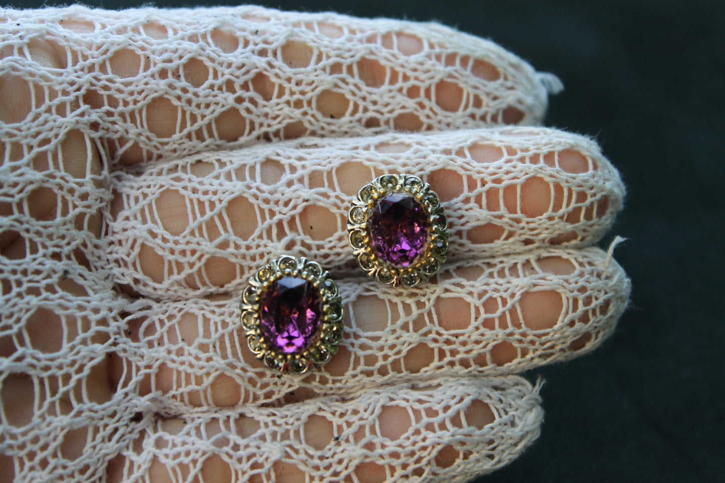 Lacrime di Venere - Earrings in 925 Silver with Amethyst and Crystals