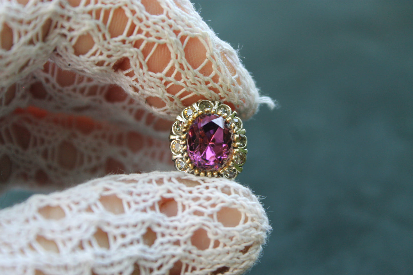 Lacrime di Venere - Earrings in 925 Silver with Amethyst and Crystals