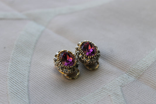 Lacrime di Venere - Earrings in 925 Silver with Amethyst and Crystals