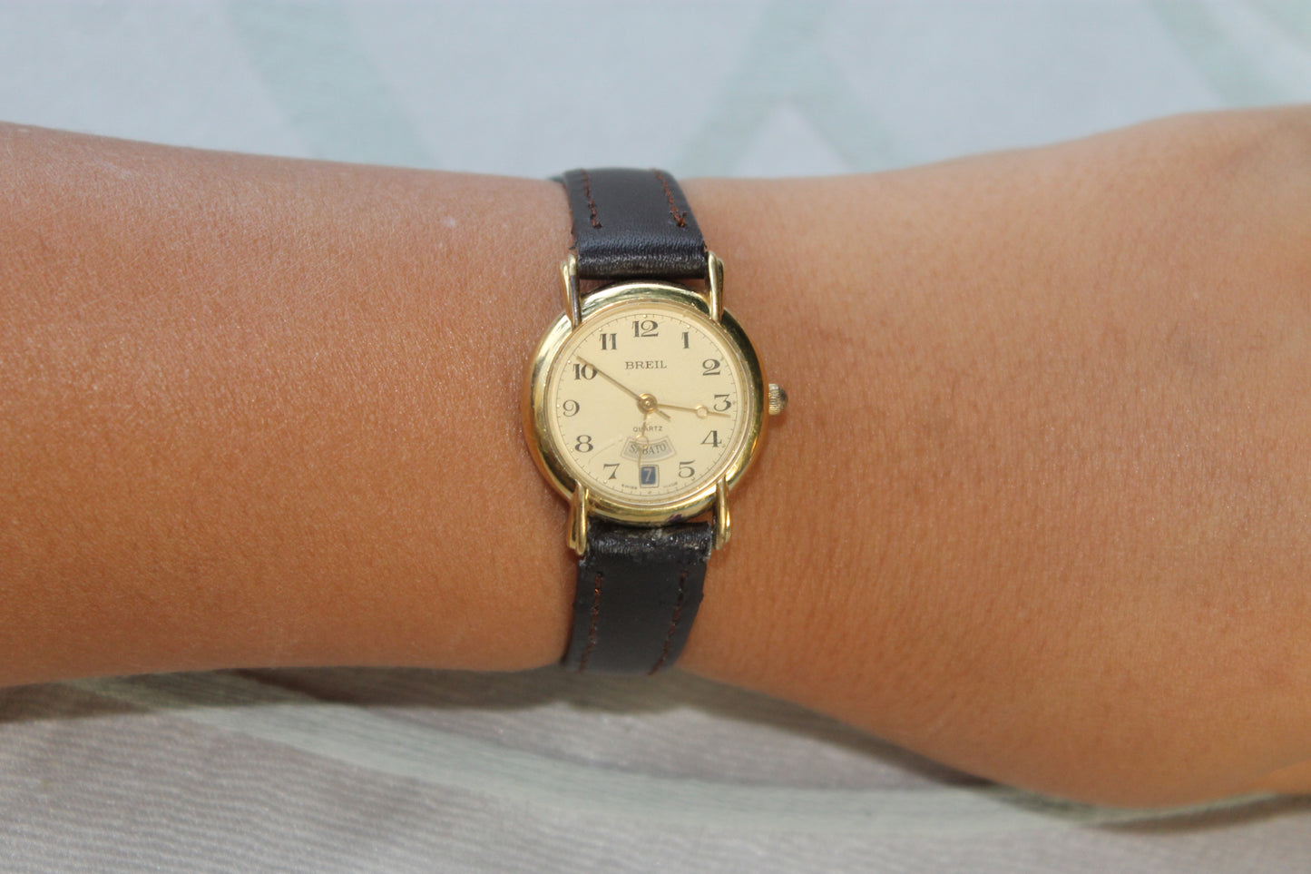 Vintage Breil Watch in Steel and Black Leather - Custode del Tempo