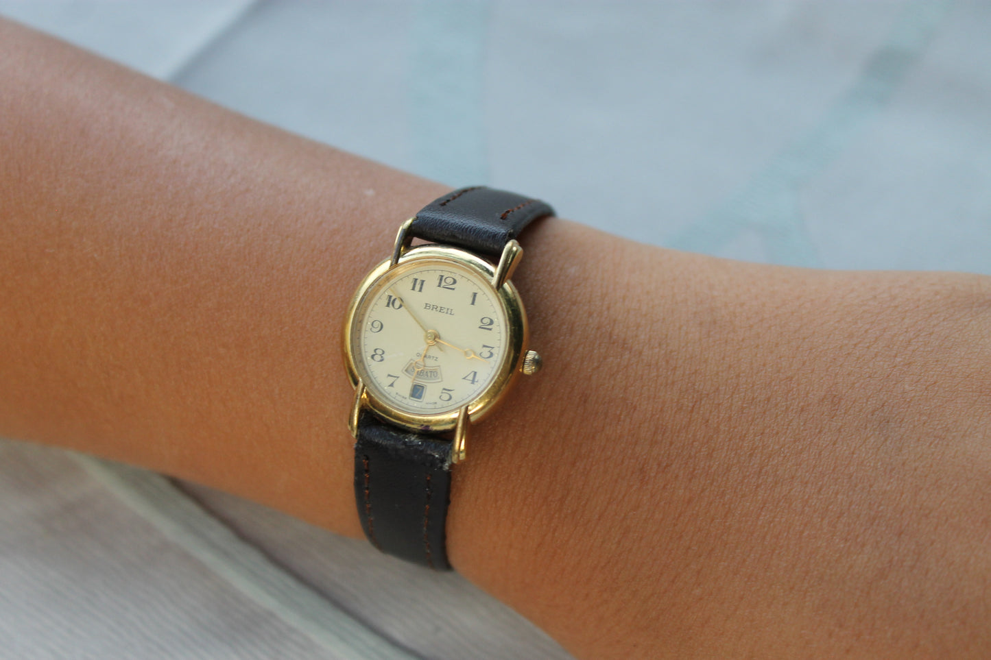 Vintage Breil Watch in Steel and Black Leather - Custode del Tempo
