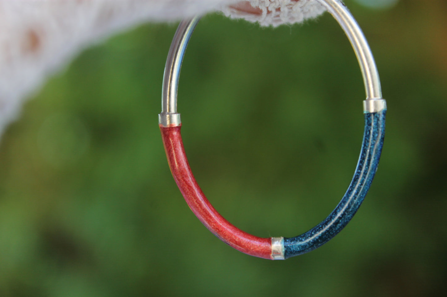 Cerchi del Destino - Vintage earrings in enameled 925 silver