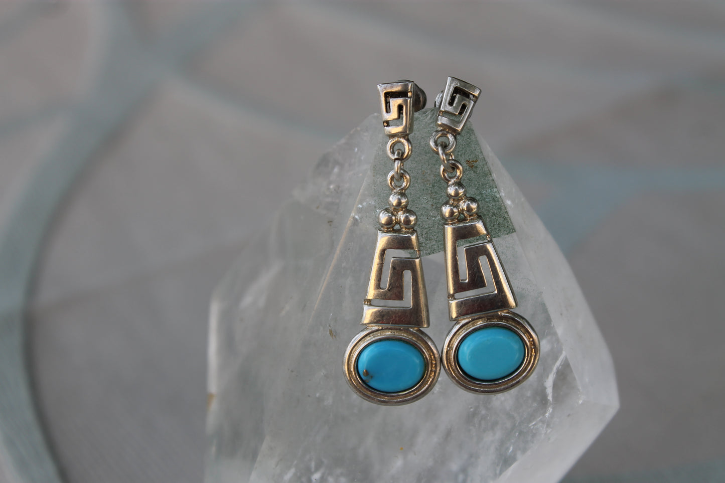 Labirinto Sacro - 925 Sterling Silver Earrings with Turquoise