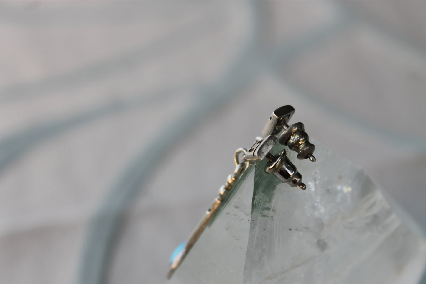 Labirinto Sacro - 925 Sterling Silver Earrings with Turquoise