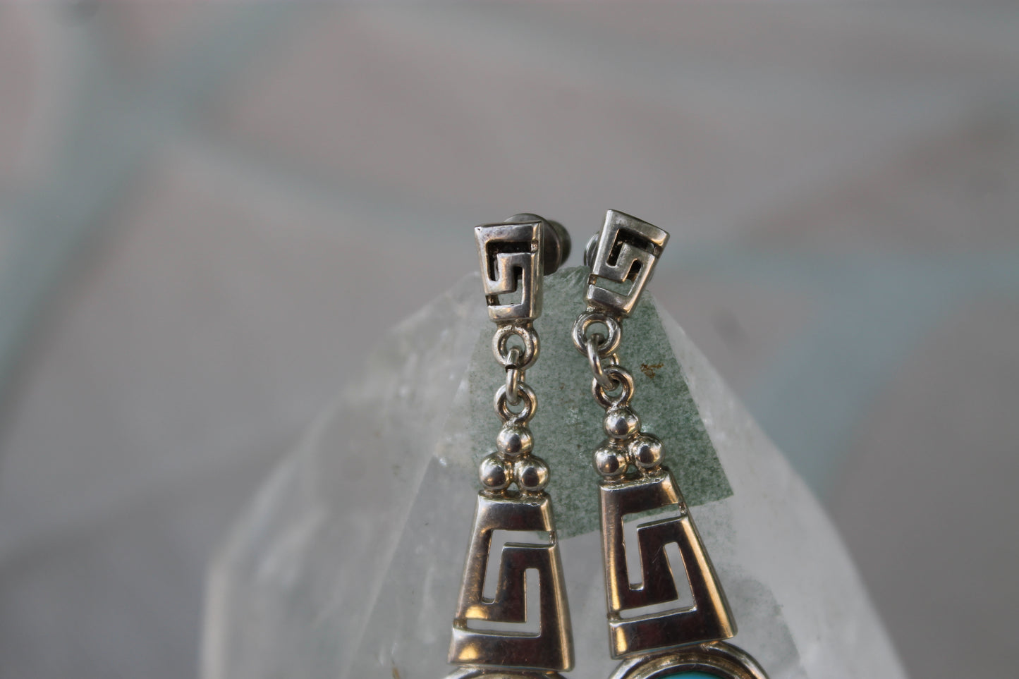 Labirinto Sacro - 925 Sterling Silver Earrings with Turquoise