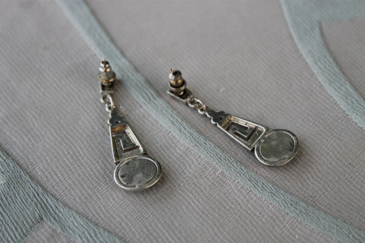 Labirinto Sacro - 925 Sterling Silver Earrings with Turquoise