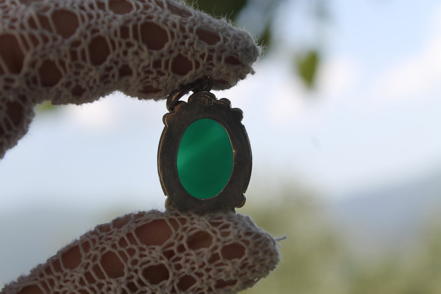 Sigillo del Bosco Profondo - Silver Pendant with Green Onyx