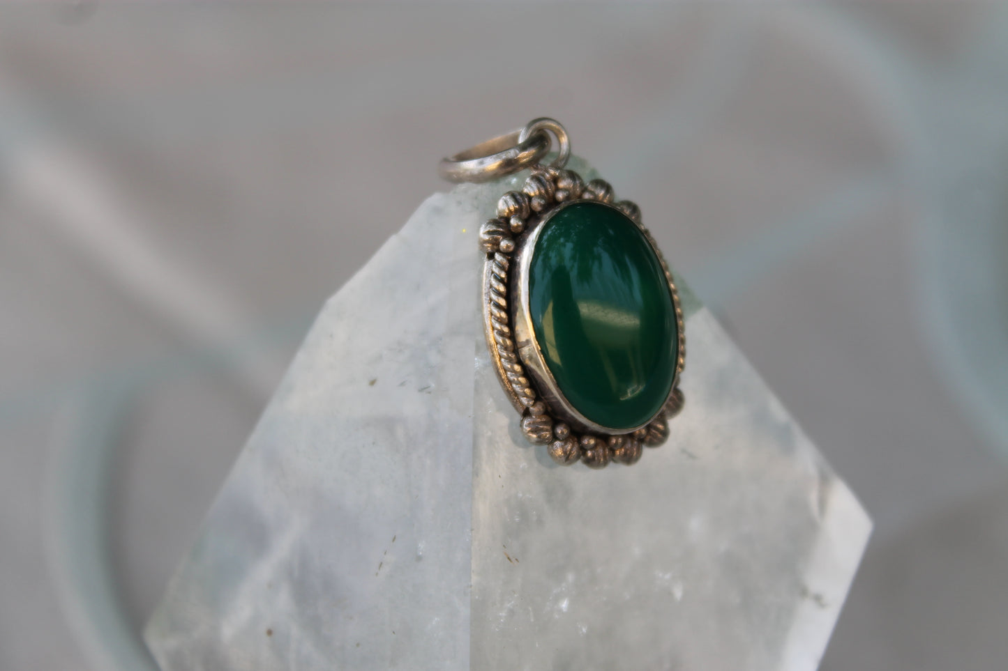 Sigillo del Bosco Profondo - Silver Pendant with Green Onyx