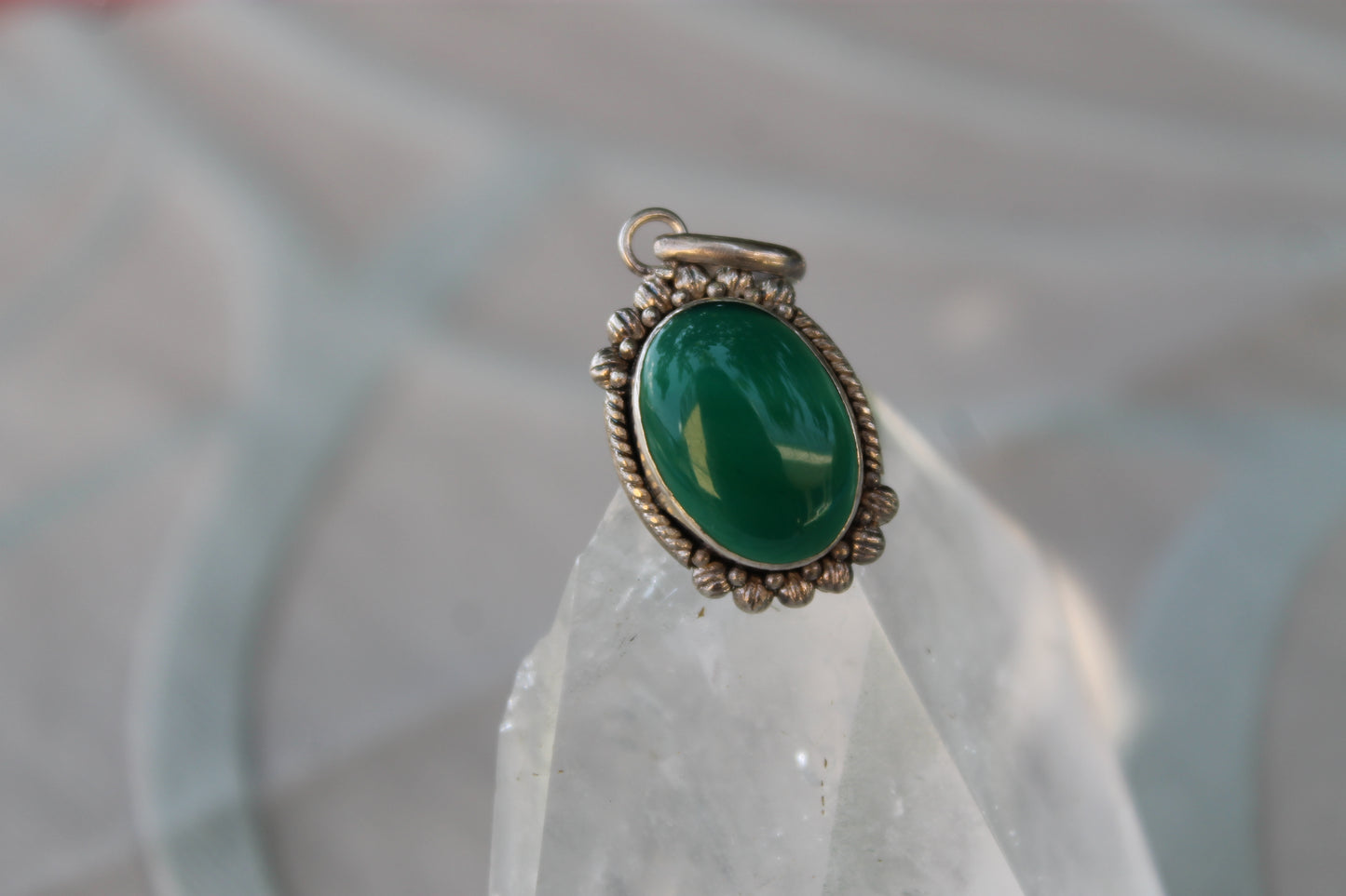 Sigillo del Bosco Profondo - Silver Pendant with Green Onyx