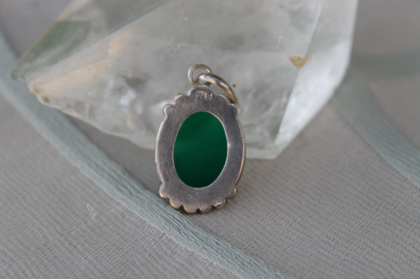 Sigillo del Bosco Profondo - Silver Pendant with Green Onyx