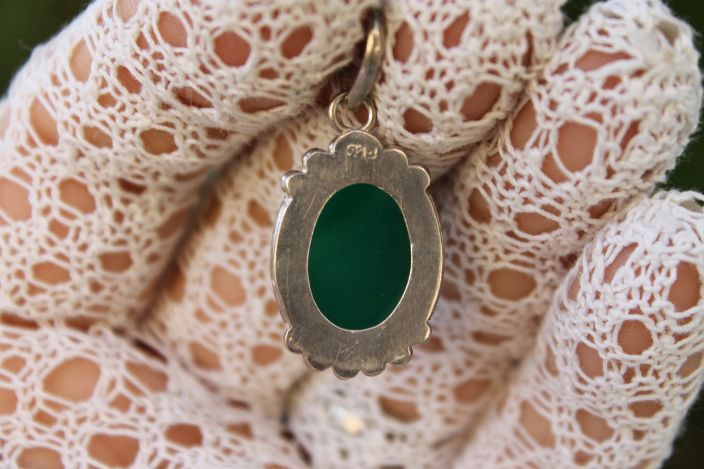 Sigillo del Bosco Profondo - Silver Pendant with Green Onyx
