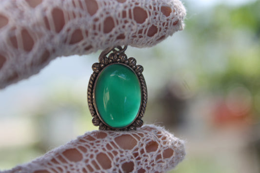 Sigillo del Bosco Profondo - Silver Pendant with Green Onyx