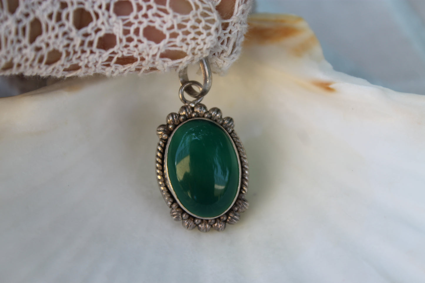 Sigillo del Bosco Profondo - Silver Pendant with Green Onyx