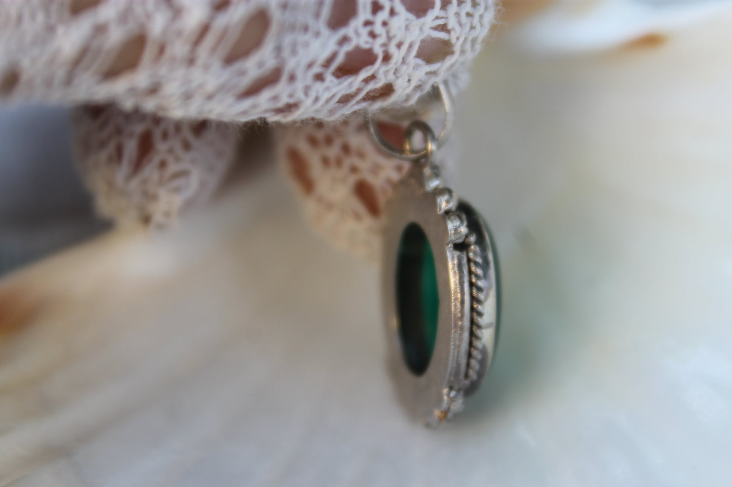 Sigillo del Bosco Profondo - Silver Pendant with Green Onyx