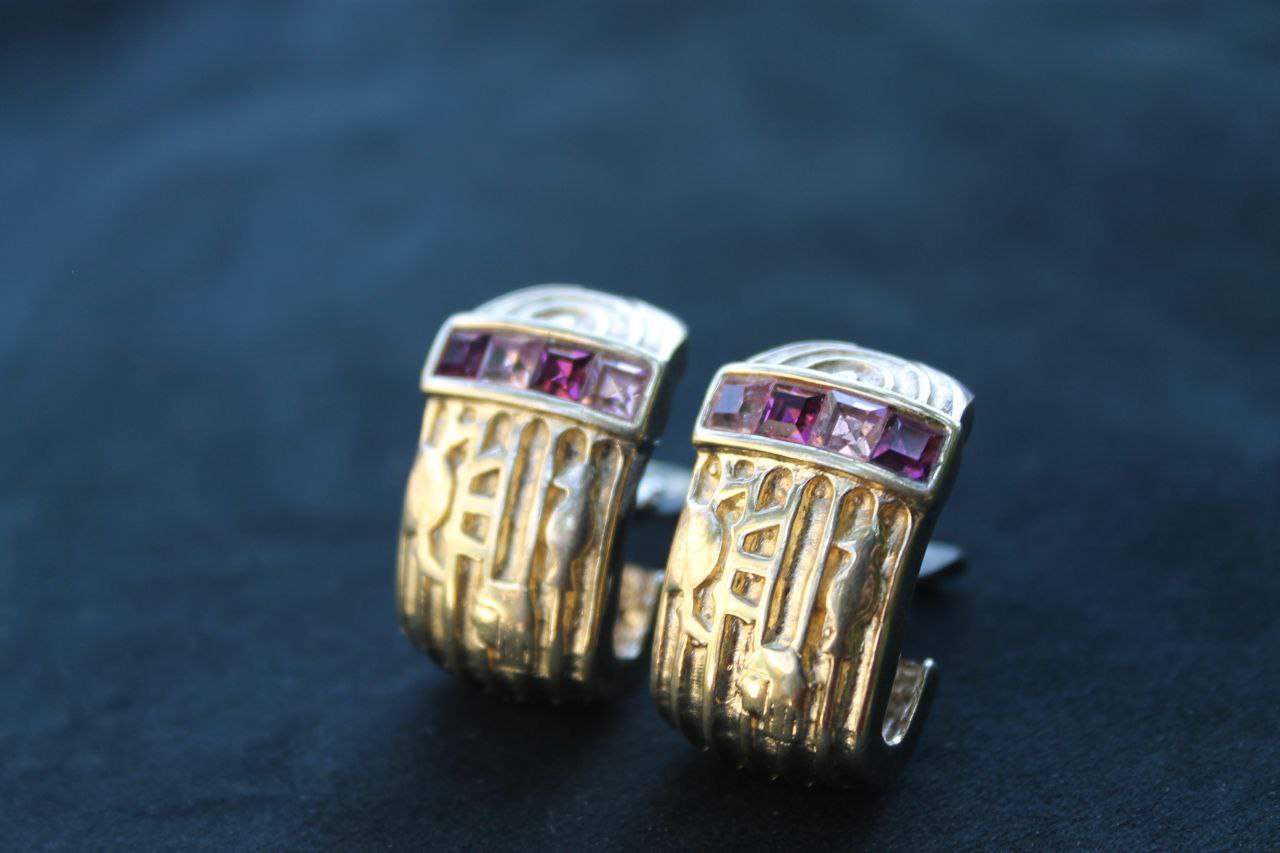Sigillo del Sussurro - Vintage 1980s 925 Silver Earrings