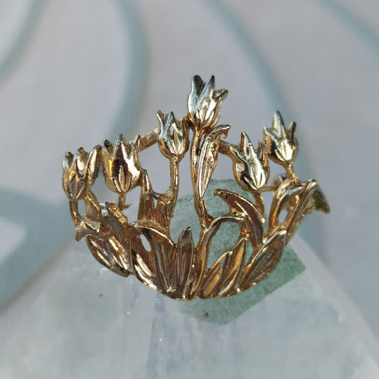 Offerta ai Sussurri - Golden Floral Brooch from the '60s