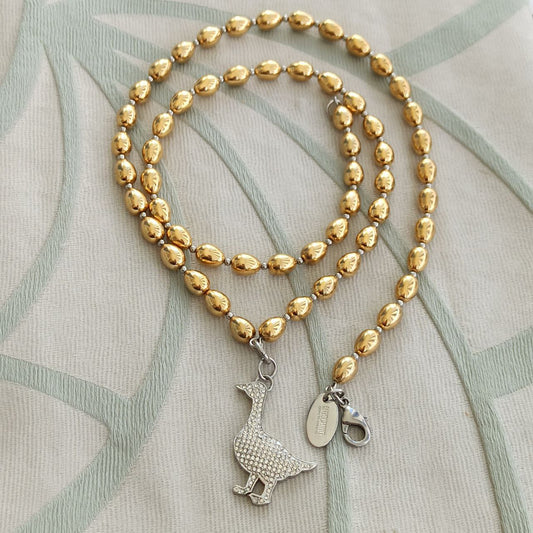 Vintage Moschino Goose Pendant Necklace - L’Oca Alchemica