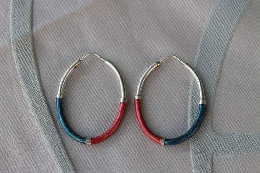 Cerchi del Destino - Vintage earrings in enameled 925 silver