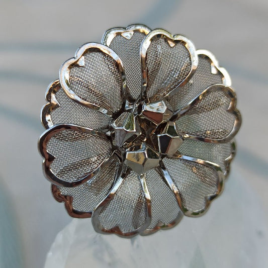Fiore del Velo - Vintage Brooch in Gilded Metal from the 1950s