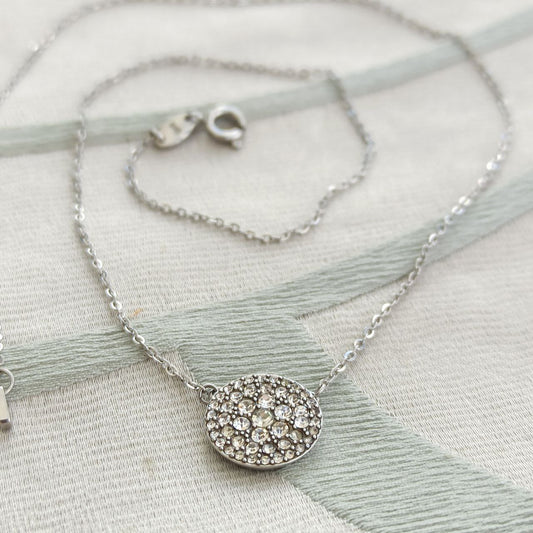 Vintage Stainless Steel Crystal Necklace - Luce Sigillata